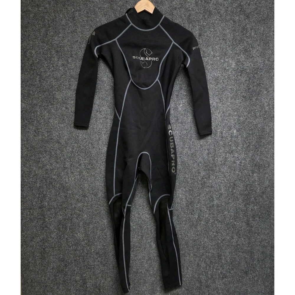 Scubapro Womens Size XS Black Full Wetsuit Profile 0.5mm Surfing Scuba Back Zip